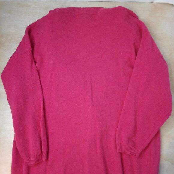 Vintage Benetton Oversize Wool Cardigan Sweater Pink - Picture 3 of 7